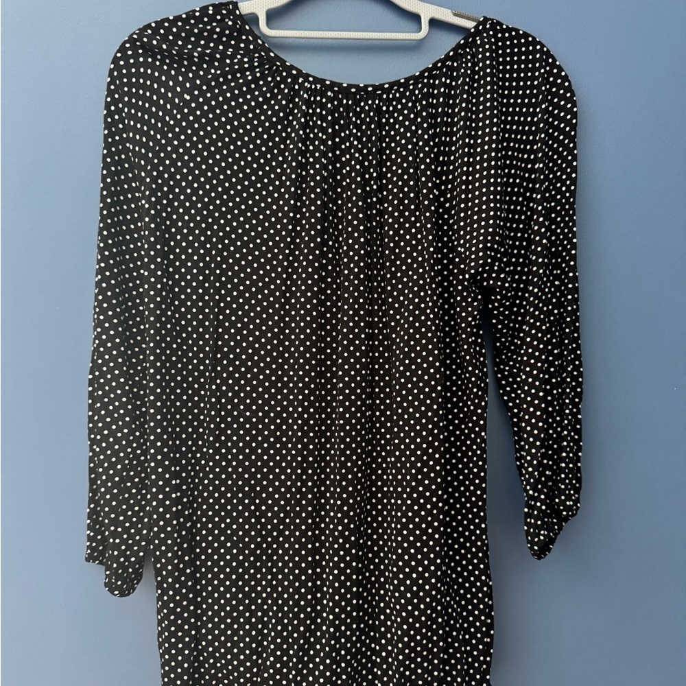 Michael Kors Black and White Polka Dot Blouse - Picture 2 of 3